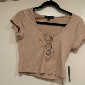 Beige short sleeve shirt